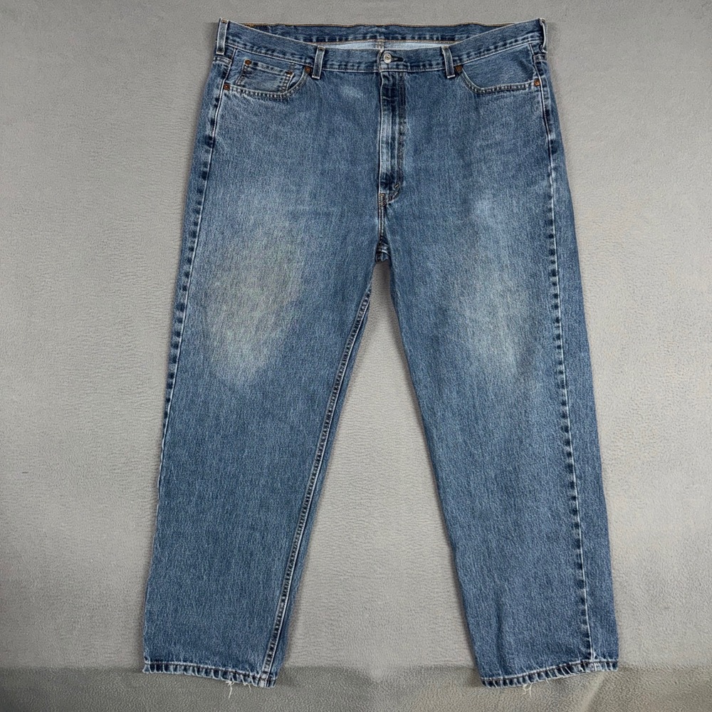Levis Jeans Mens 46x32 Blue 550 Relaxed Fit Tapered Leg Distressed Denim Grunge